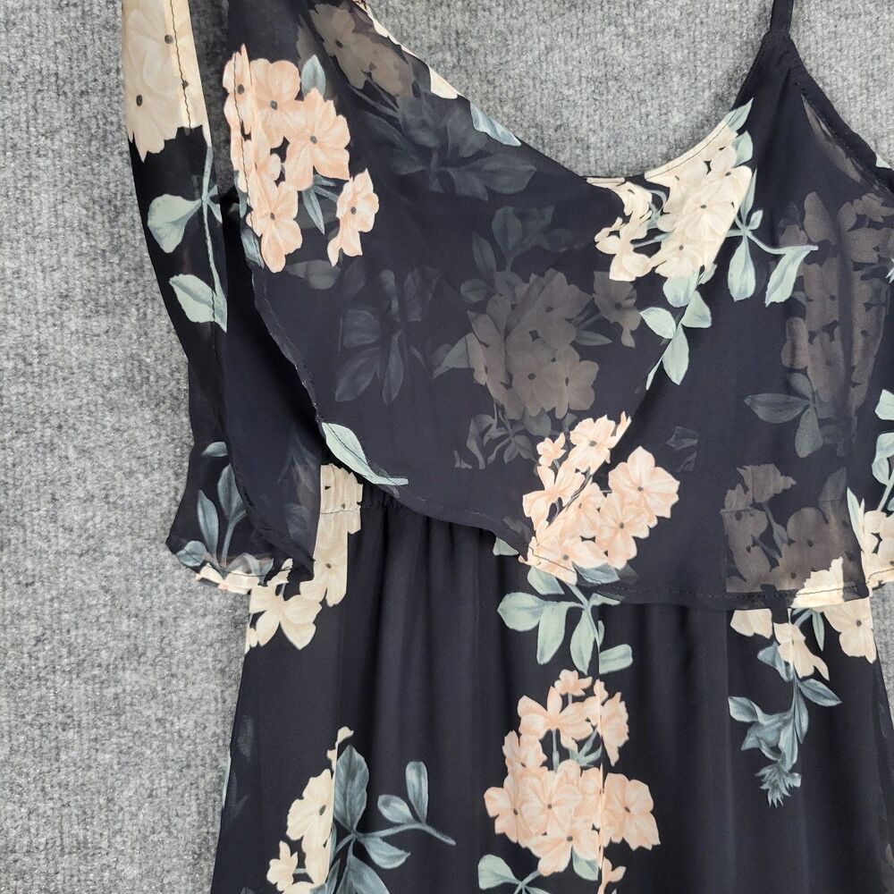 SHOW ME YOUR MUMU Caitlin Blue Floral Ruffle Flounce Chiffon Maxi Dress SIZE XS - Picture 7 of 12